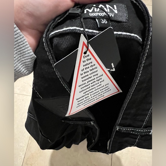 BoohooMAN Unworn Black Jeans with White Stitching! - Picture 3 of 3